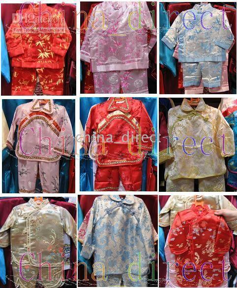 Chinese Rayon Silk L / S Set Suits Pyjama Top Pant 10 Sets / Lot