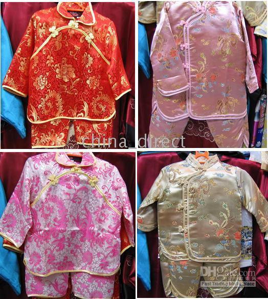 Chinese Rayon Silk L / S Set Suits Pyjama Top Pant 10 Sets / Lot