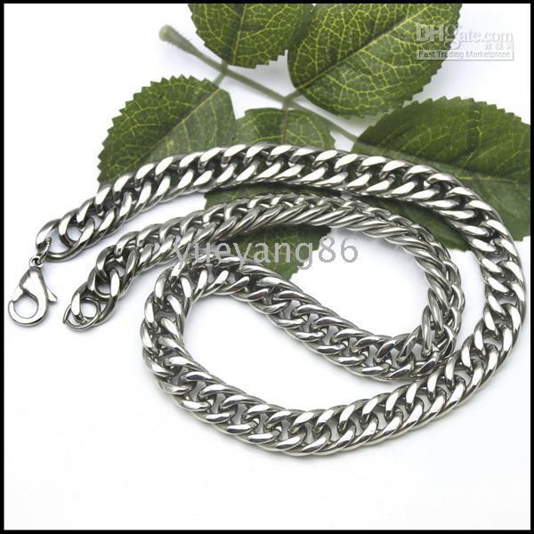 free shipping silver 316L Stainless Steel 10mm Link Chain Necklace 24'' mens gifts great Christmas gifts