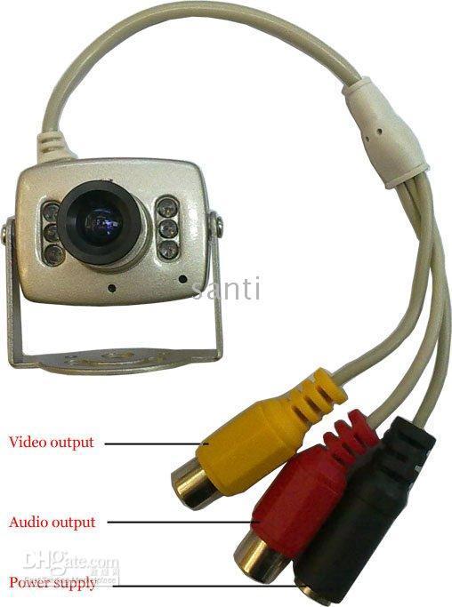 Mini-CMOS-Kamera IR-CCTV-Farbvideo-Audio mit 6 Leds mic-Sicherheitsüberwachungs 1pc, 5pcs, 10pcs, 20pc