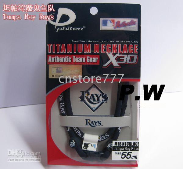 US Phiten Titanium MLB Philadelphia Phillies Necklace X30 55CM Tampa Bay Rays From Cnstore777