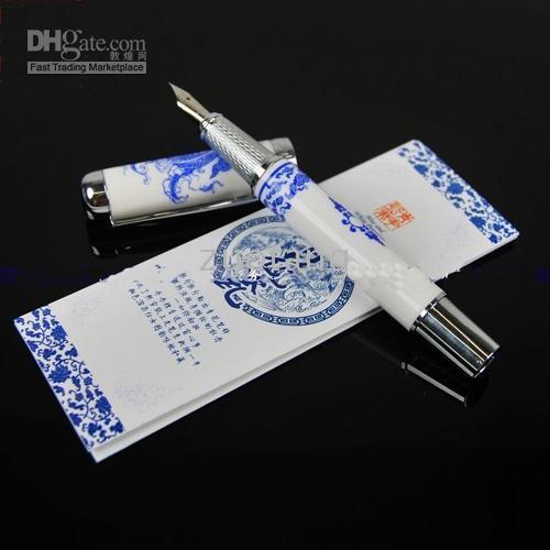 Unika presentfountainpennor som samlar kinesisk keramisk drakeförsäljning med inbunden ruta 5st / mycket gratis