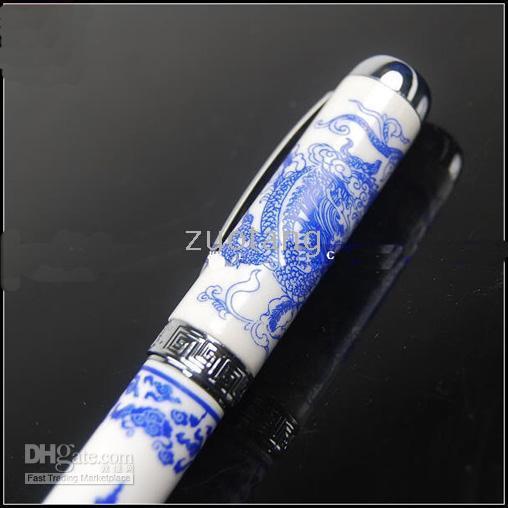 Presente original Fountain Pens Collecting chinês cerâmica venda de dragão com Hardcover Box 5 pçs / lote livre