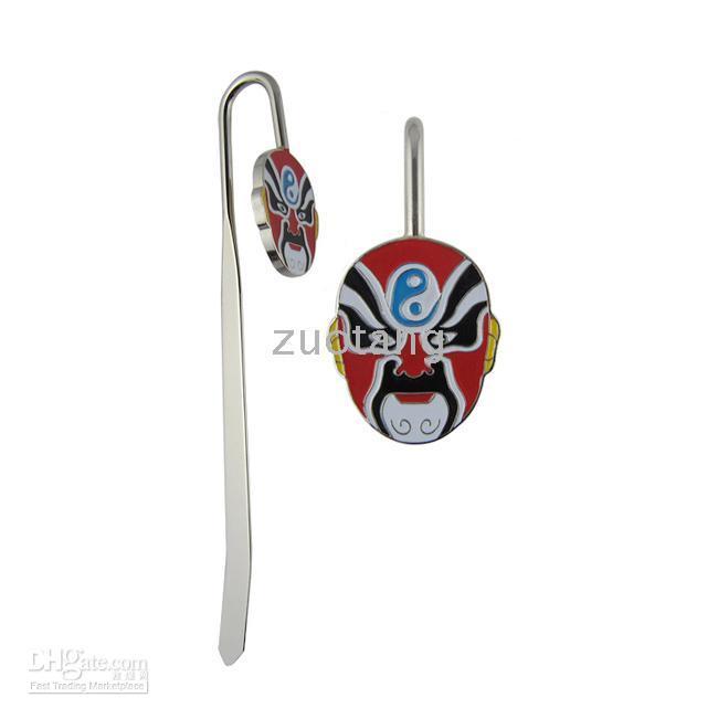 Vintage Chinese Opera Metal Bookmark clip Creative Zinc Alloy Business Gift Bookmarks with Gift Box5911167