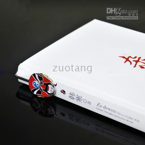 Vintage Kinesisk Opera Metal Bookmark Clip Creative Zinc Alloy Business Gift Bokmärken med presentförpackning