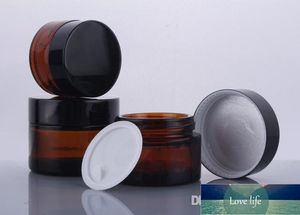 Conteneur d'emballage cosmétique haut de gamme Bouchon à vis 20g Pot de crème en verre ambré Pot d'échantillon cosmétique Pot de fard à paupières Pot Bouteille en verre ambré usine