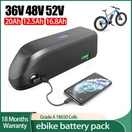 UPP ebike batterij 36V15AH 20AH 48V/52V 12.5AH 16.8AH 18650 Lithium -batterij met USB voor elektrische fiets elektrische scooter