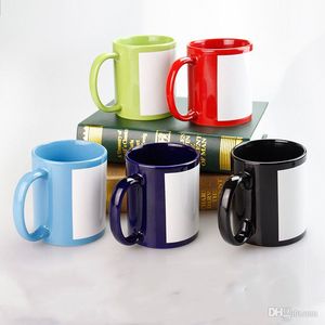 UPS 11 oz sublimation vierge tasse en céramique poignée transfert de chaleur impression bricolage coloré tasse à eau personnalisé personnalisé cadeau de fête boisson mode vin gobelet verre