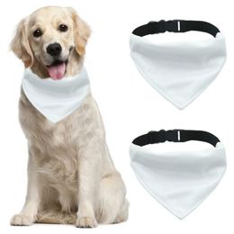 UPS 32x22cm Sublimation Blanc Chien Bandana Colliers DIY Personnalisé Populaire Réglable Bandanas Triangle Écharpe Foulard Accessoires Pour Animaux Chiots