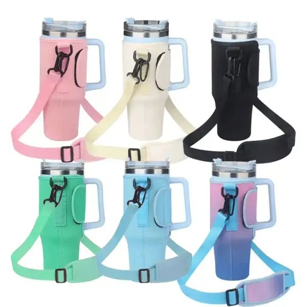 UPS 40oz Néoprène Bouteilles à bouteilles Soupchage à poche de sport isolé Sports Sac de porte-manche de bouteille d'eau avec épaule JJ 9.12