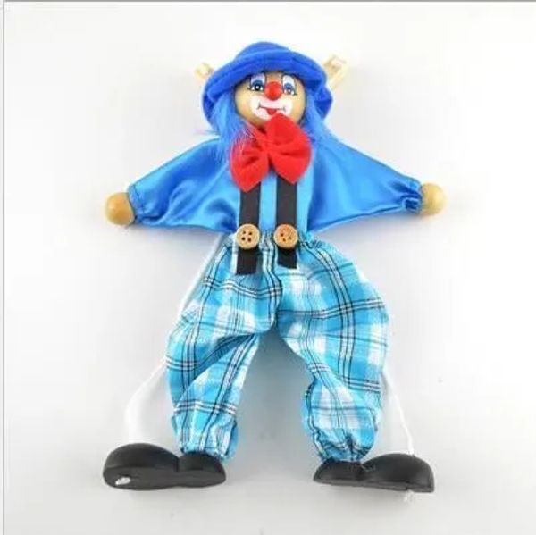 UPS 7 Style 25 cm drôle fête faveur Vintage coloré tirer chaîne marionnette Clown en bois marionnette artisanat activité conjointe poupée enfants 22 LL