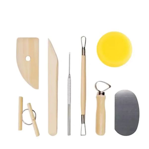 UPS 8 pièces/ensemble Kit d'outils de poterie bricolage réutilisable maison travail manuel argile Sculpture céramique moulage outils de dessin 7.24