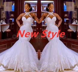 UPS Arabic Aso Ebi Vintage Lace Beaded Mermaid Wedding Dresses Sheer Neck Bridal Dresses Sexy Court Train Wedding Gowns vestidos de