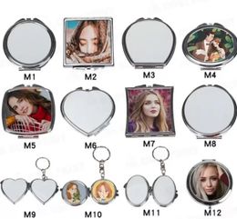 Miroir de sublimation vierge UPS, transfert de chaleur, impression de faveurs de fête, miroirs de maquillage, miroir cosmétique de teinture pour cadeaux d'anniversaire du nouvel an