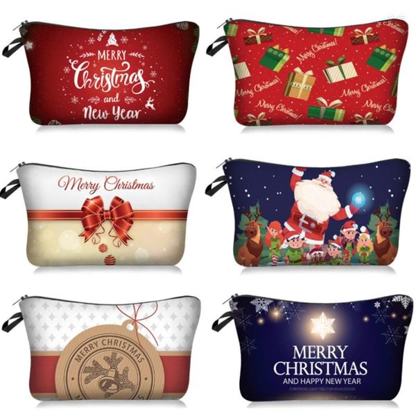 Adornos navideños de UPS, regalos de año 2023, bolsa de cosméticos con estampado de muñeco de nieve de Papá Noel, regalo 2022, adornos navideños de Noel Kerst Natal