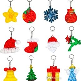 UPS – porte-clés de noël, jouets Push Bubble Fidget, cadeau de fête, jouet de décompression, pendentif