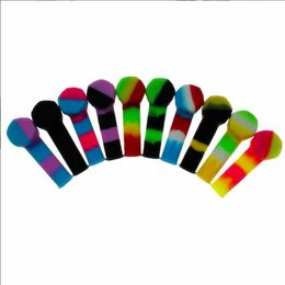 Ups Colorful Silicone Hand Accessoires Bong Spoon Pipe Pipe Food Food-Grade Gel Gel Gl Verre fumer Pipes