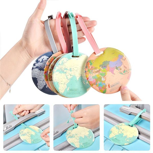 UPS Mapa creativo Etiqueta de equipaje Favor de fiesta DIY Etiqueta de viaje redonda Llavero Bolsa de equipaje Llavero colgante Regalo