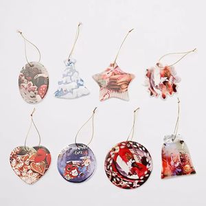 UPS grensoverschrijdende kerst ornamenten printfeest voorstander van keramische hangers kerstboom ornament