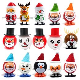 UPS Elektronische huisdieren Wind Up en Wikkelende Walking Santa Claus Elk Penguin Snowman Clockwork Toy Christmas Child Gift Toys