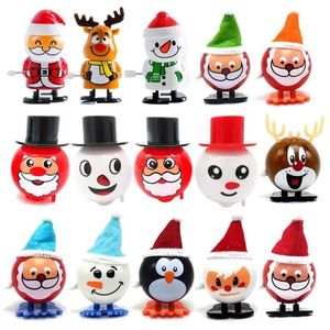 UPS Elektronische huisdieren Wind Up en Wikkelende Walking Santa Claus Elk Penguin Snowman Clockwork Toy Christmas Child Gift Toys