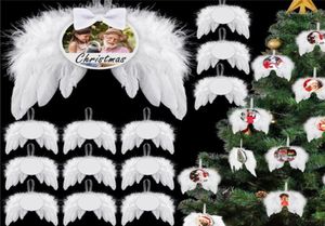 UPS Transfert de chaleur Angel Ailes ornement décoration de Noël Plumes pendentif Pendre rond
