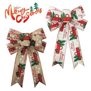 Arcos de corona de Navidad grandes de UPS, lazos de arpillera de copo de nieve rojo y negro para decoraciones navideñas para puertas delanteras, interiores y exteriores 8,19