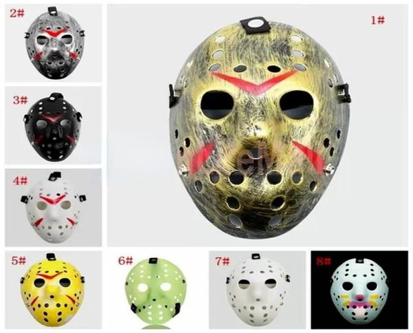 UPS Masquerade Masks Jason Voorhees Masque Vendredi 13 Film d'horreur Masque de hockey Effrayant Halloween Costume Cosplay Plastic Party Ma4506912