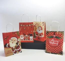 Bolsa de regalo de Feliz Navidad de UPS, bolso de papel de árbol de Navidad de Papá Noel, Navidad, Año Nuevo, favores, dulces, aperitivos, suministros de embalaje de regalo 8,3