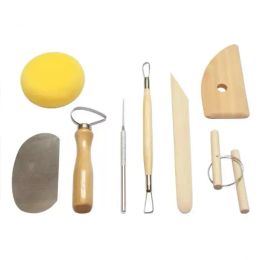 UPS nuevo 8 unids/set herramientas artesanales reutilizables Diy Kit de herramientas para cerámica trabajo hecho a mano en casa escultura de arcilla cerámica moldeo herramientas de dibujo al por mayor 7,30