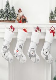 UPS Nieuwe kerstdecoratie benodigdheden Kerstmis Big Socks ChristmasTree hanger kinderen039S cadeau Candy Bag Scene Dress UP8075217