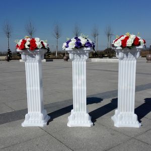 Decoración de boda de diseño exclusivo, columna romana cuadrada, pilares de plástico de Color blanco, accesorios de tiro citados en la carretera, 2 uds.