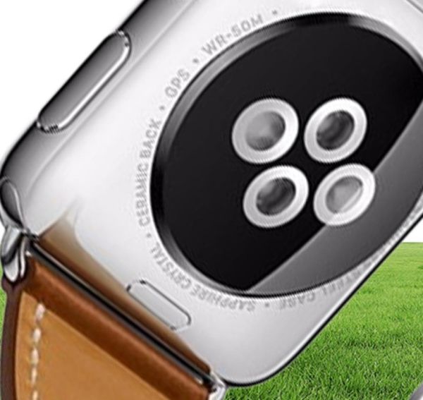 Hebilla plegable de lujo Cinturón de pulsera de cuero real para una banda de reloj 38 mm 42 mm 44 mm para iWatch Series 1 2 3 4 5 Strap3715663