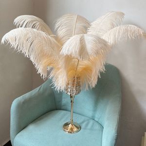 Luxe bruiloft tafel centerpieces decor kristallen glazen kandelaar feather rack vaas voor feestbanket DIY decoratie benodigdheden