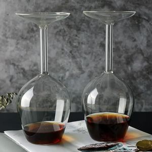 Verre à bascule Verre Martini Vin Unique Fun Down Inversed Wine Glass Wholesale 240429