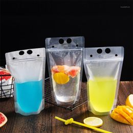 Upspirit 10 stks Plastic 500 ml Clear Drink Pouches Wegwerp transparante afgesloten zak voor sap koffiewatermelkcontaineropslag