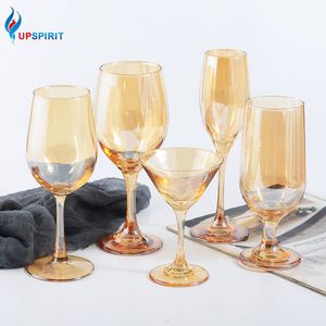 Upspirit wijnglas goud schilderij goblet bril champagne flutes cups home party bruiloft cocktail bril sap Cup LJ200821