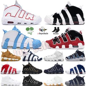 Uptempos Zapatillas de baloncesto de diseñador para hombre y mujer, Uptempos Scottie Pippens, paquete de aros de trigo premium, plataforma UNC azul universitaria, zapatillas deportivas para deportes al aire libre