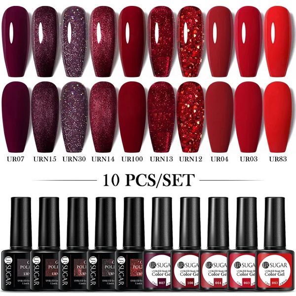 UR SUGAR 10 pièces Kit de vernis à ongles Gel dégradé bleu pour manucure couleurs de printemps ensemble de Gel à ongles tremper la lampe à LED UV conception d'art des ongles 240220