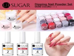 Je suiker 30 ml dompelende nagelpoeder set glitter nail art borstelgereedschap tols afwezigheid van basis toplaag benodigde activator borstel saver kit9027287