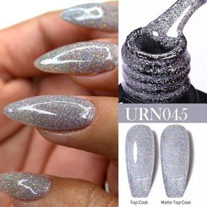 Ur sucre 75 ml Gel Silver Nail Gel Polon Summer Laser Gold Sequins Manucure Semi Prévient de vernis d'art 240425