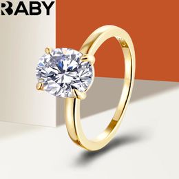 Urbaby 79 mm 3Ct anneaux de solitaire ovale pour femmes d Vvs1 Lab diamant fin bijoux 925 Anneau de mariage en or plaqué argenté 240417