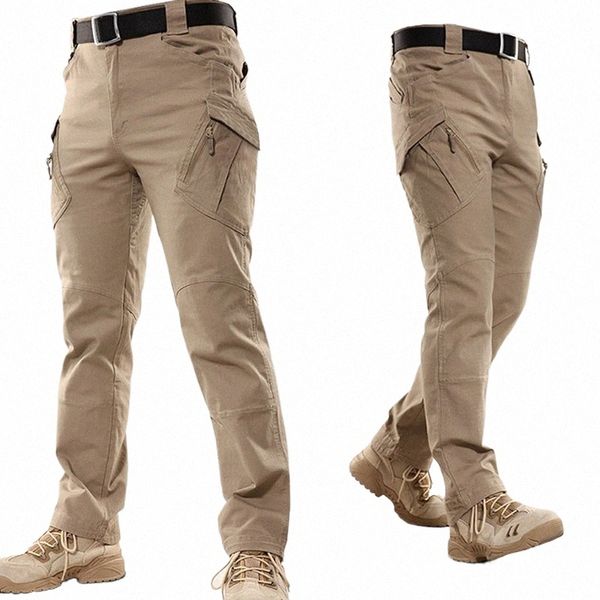 Pantalon d'entraînement tactique Urban Commuter IX7 Outdoor Expansi Multi Pocket Straight Barrel Workwear Pantalon y7uX #