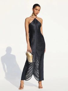 Stedelijke sexy jurk Mode-avondfeestjurk Halter Ruglooze kwastjes Cocktail Elegante slanke nachtclub 230703