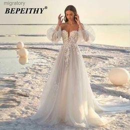 Stedelijke sexy jurken BEPEITHY Boho trouwjurk uit de sholder vestidos de novia lange mouwen kant strand bruidsjurk 2023 gewaad marie yq240329