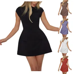 Stedelijke sexy jurken Casual mini-jurk met kapmouwen Elegant een lijn Tiener zomer dames lang