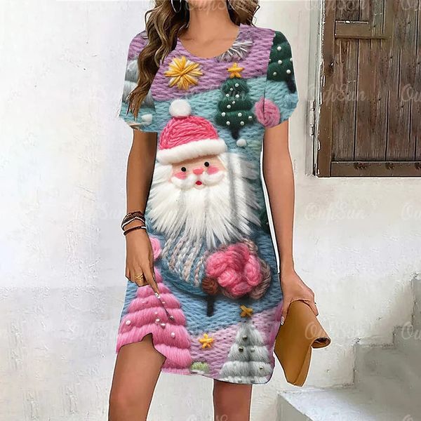 Vestidos sexy urbanos Mini vestidos con estampado navideño para mujer Falda lápiz elegante y hermosa Vestido de noche sexy para mujer Regalo de Navidad para niñas 231204