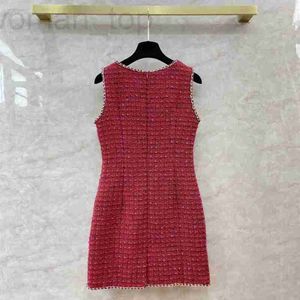 Urban Sexy Dresses Designer nouvelle robe de créateur en tweed 2023 fête rouge chaîne de mode sexy vêtements pour femmes cadeau d'anniversaire de la fête des mères 5FOL