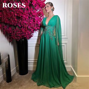 Robes sexy urbaines vert plage soirée broderie charmante robe de bal en mousseline de soie fête pour femme sur mesure robes de noche 230627