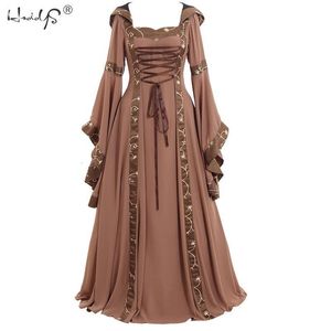 Urban Sexy Jurken Halloween Vrouwen Europese Middeleeuwse Hof Fancy Cosplay Kostuum Carnaval Vintage Strapless Lange Mouw Koningin Elegante Jurk 230829